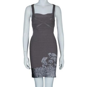 Herve Leger Gray Bandage dress with sequins